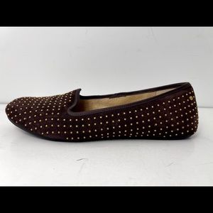 UGG Australia Flats Brown Leather Brass Stud Trim